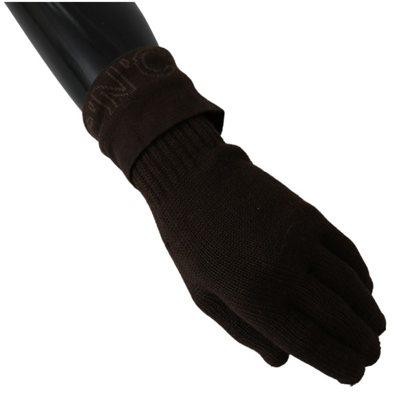 Costume National Brown Wool Knitted One Size Wrist Length Gloves - Picture 2 of 5